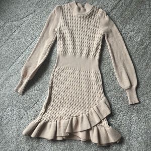 Flat White by Anthropologie Cream sweater dress XS